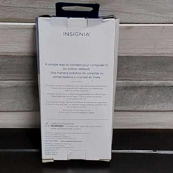 USB to Ethernet Adapter - Black | Insignia™ - Picture 2 of 6